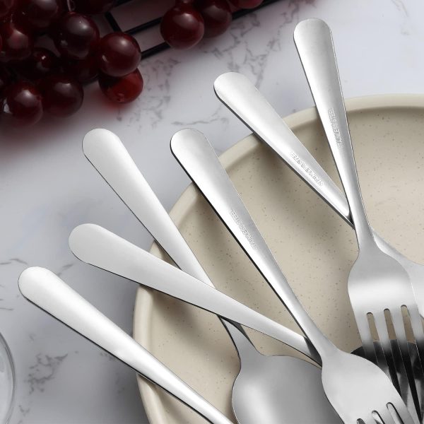 24-piece Forks and Spoons Silverware Set, Unokit Food Grade Stainless Steel Flatware Cutlery Set for Home, Kitchen and Restaurant, 12 Dinner Forks and 12 Dinner Spoons, Mirror Polished&Dishwasher Safe - Image 4