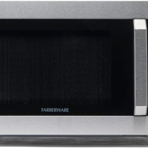 Farberware Countertop Microwave 1100 Watts, 1.6 cu ft - Smart Sensor Microwave Oven With LED Lighting and Child Lock - Perfect for Apartments and Dorms - Easy Clean - Stainless Steel