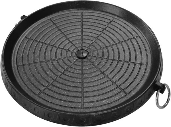 Korean Style BBQ Grill Pan with Maifan Coated Surface Non-stick Smokeless Barbecue Plate for Indoor Outdoor Grilling