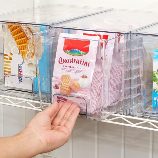 Vtopmart 4Pack Large Stackable Kitchen Pantry Storage Drawers, Clear Organizer Bins with Handles, Acrylic Drawer Organizers for Kitchen Pantry, Bathroom Undersink, Cabinet Organization and Storage - Image 8